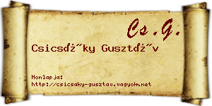 Csicsáky Gusztáv névjegykártya